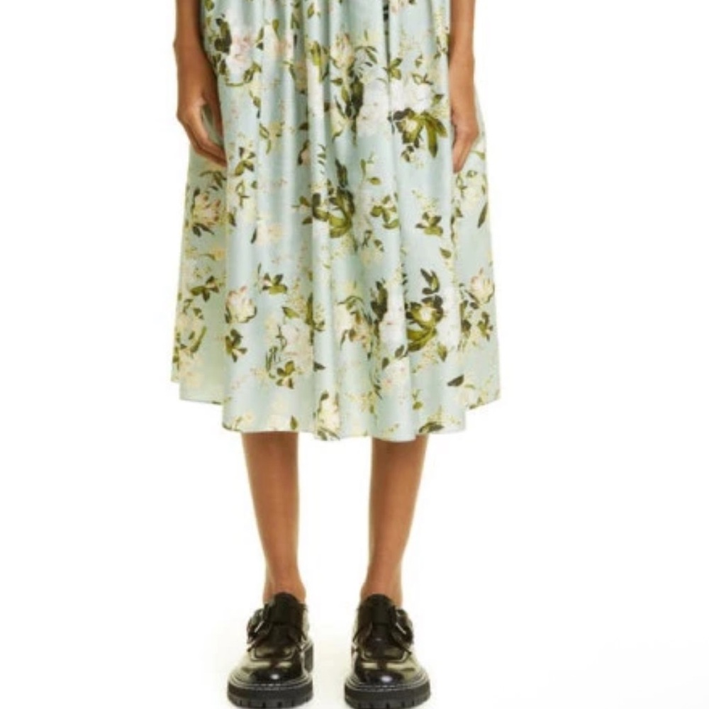 ERDEM Fiona Magnolia Garden Cotton Poplin Midi Skirt